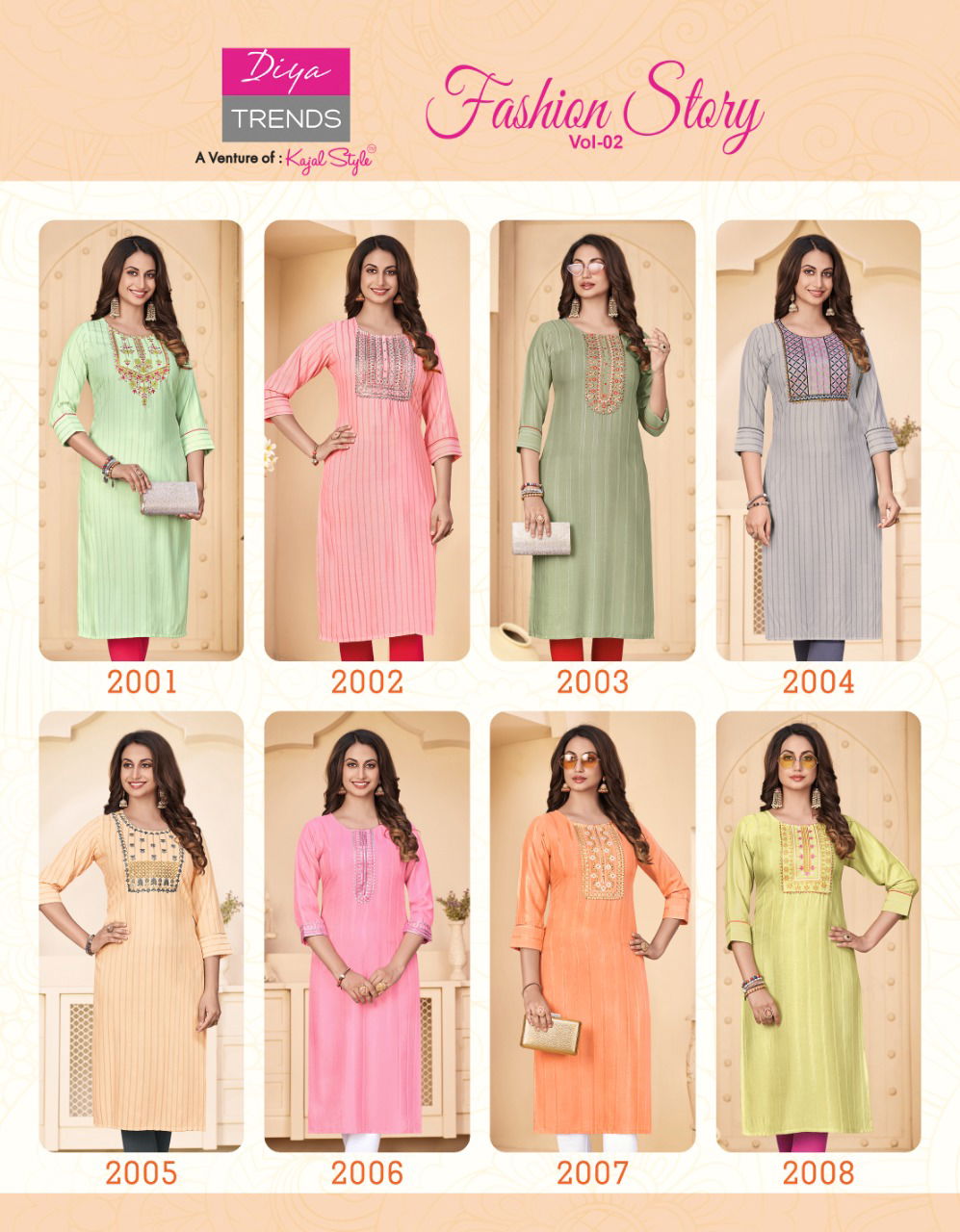 Fashion Story 2 Fancy Ethnic Wear Designer Rayon Latest Kurti Collection